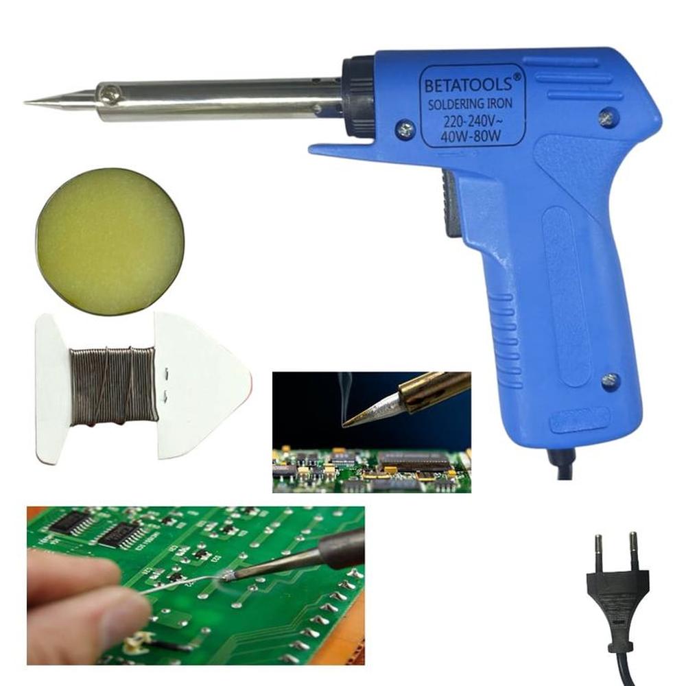 Kit Soldador 30-80W con Estaño 2m y Pasta Flux Incluida Multicolor