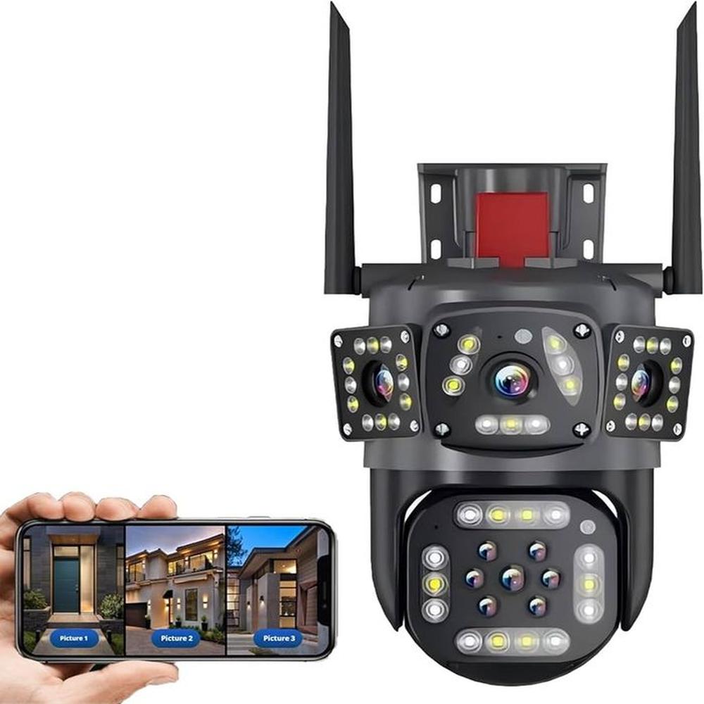 IP Cam Wi-Fi 4 Lentes con Sensor de Movimiento y Visión Nocturna