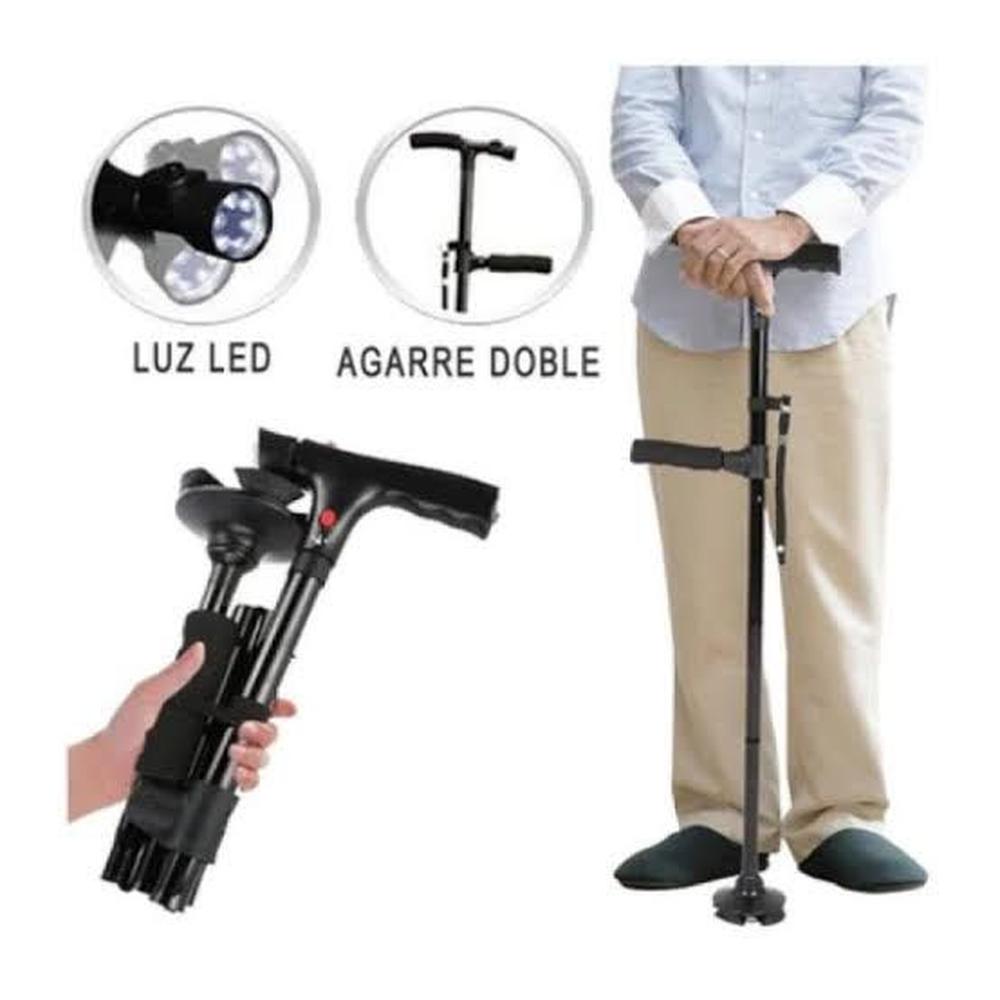 Baston para Adultos Plegable con Luz Led Almohadillas Antideslizantes