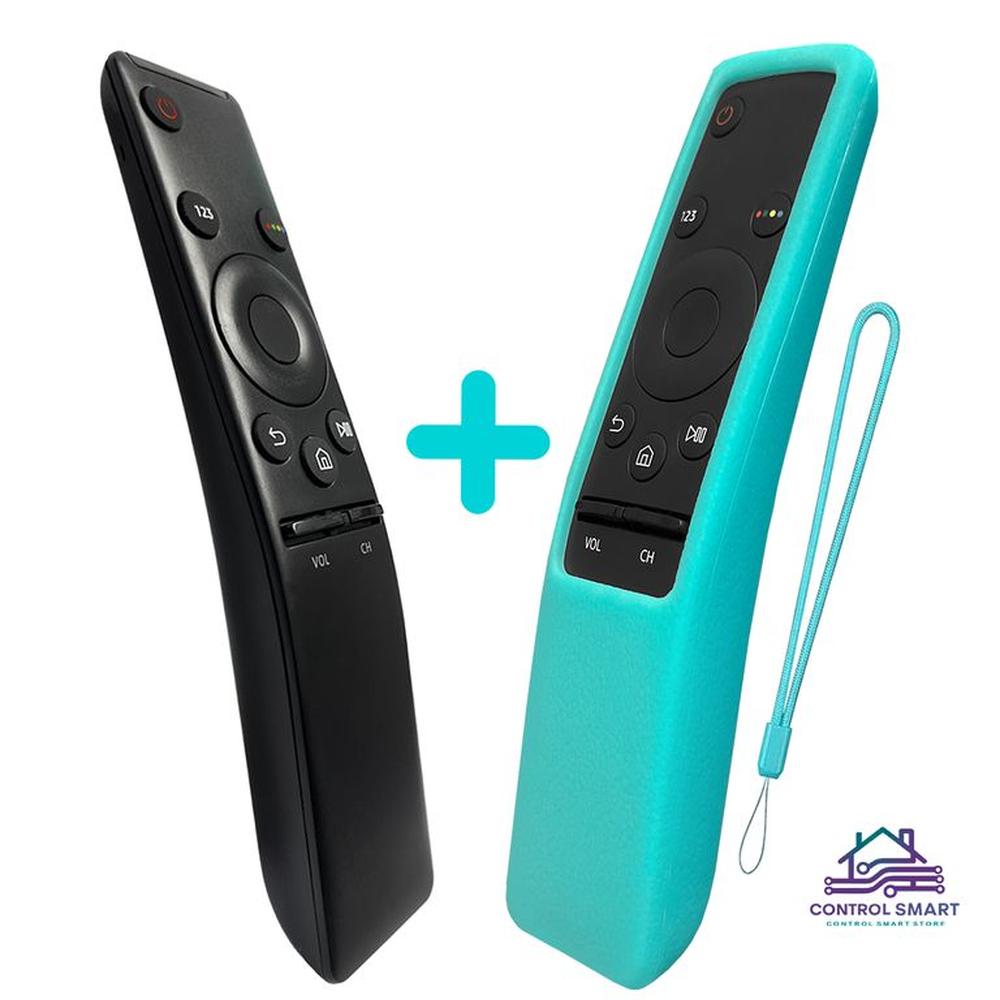 Control Remoto Para Tv Samsung Smart + Funda Protector - Celeste