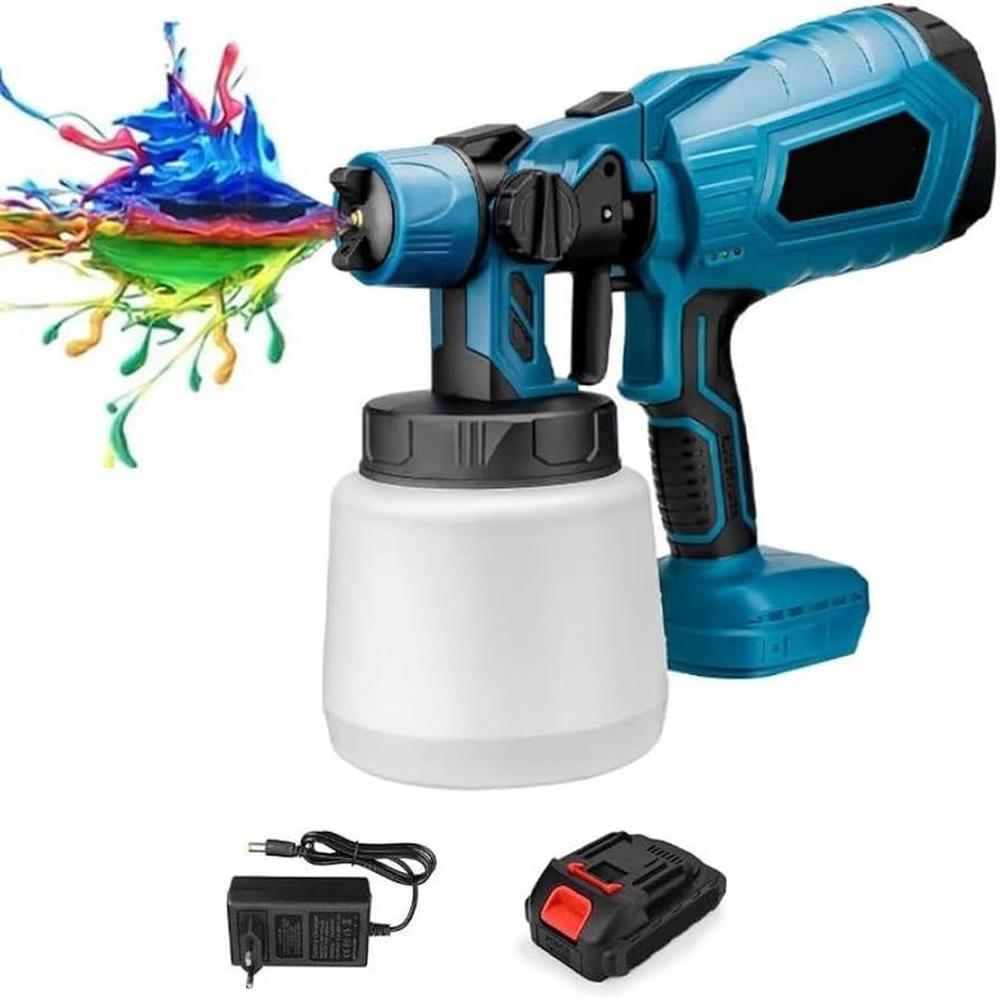 Pistola de Pintura Recargable 21V con Flujo Ajustable Multicolor