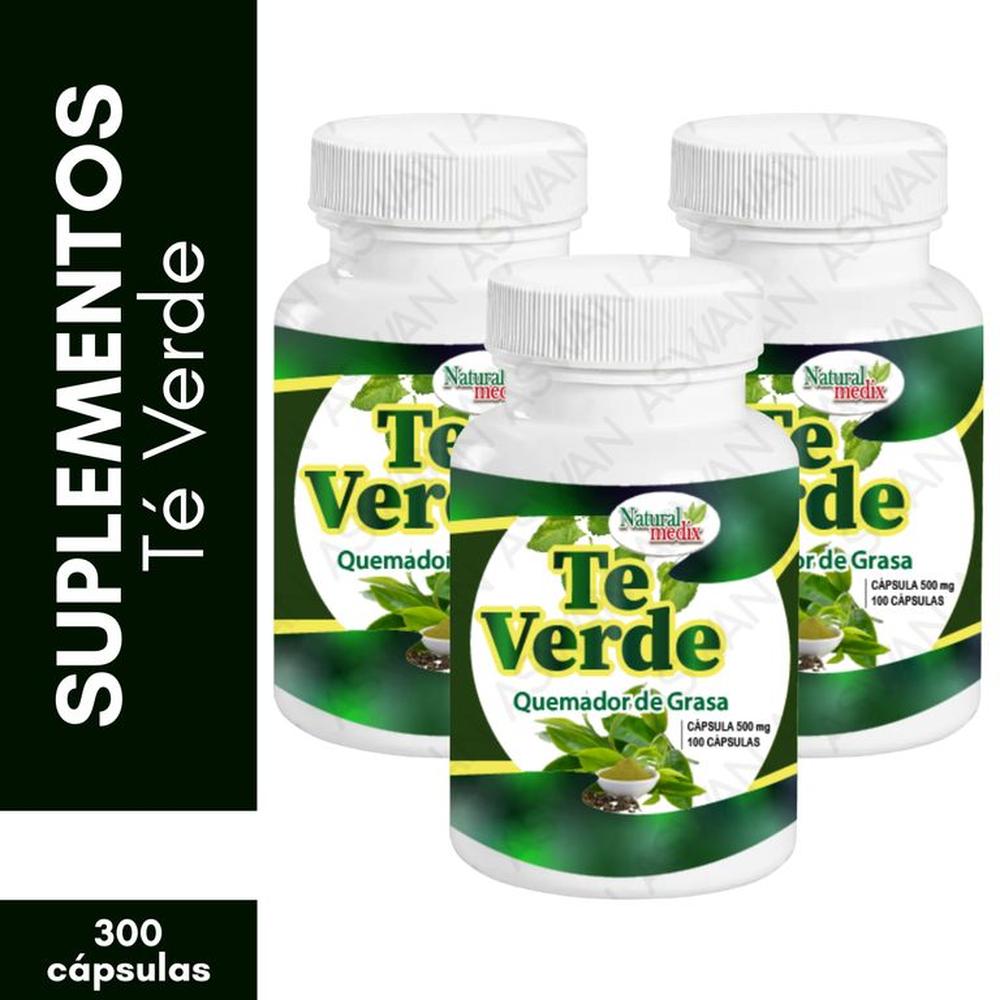 Pack x3 Té Verde Quemador de Grasa 100 Cápsulas - Natural Medix
