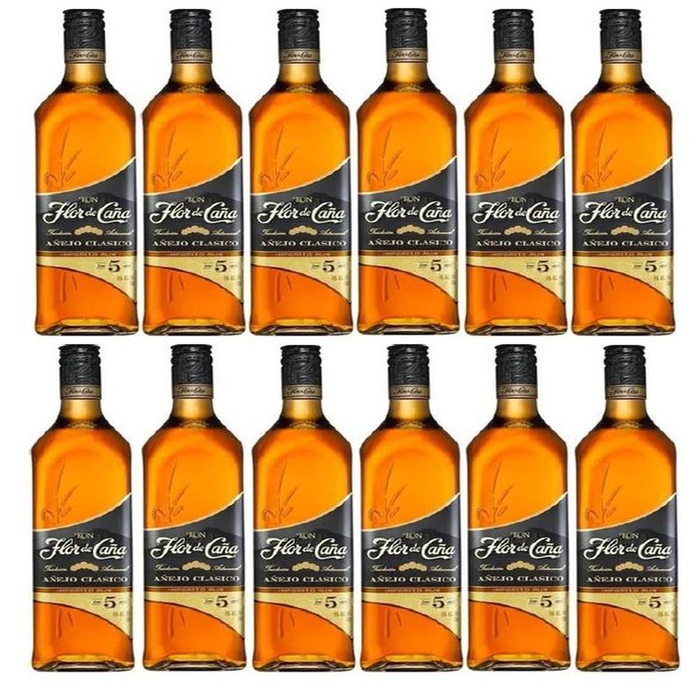 Ron Flor de Caña 5 años 750ml - 12 UND