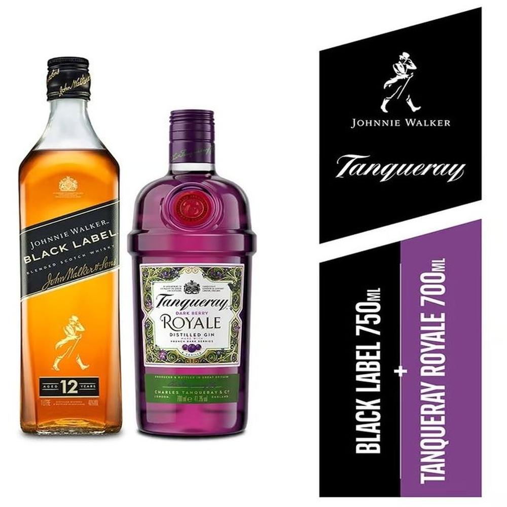 Whisky JOHNNIE WALKER BLACK LABEL 750ML + Royale 700ml