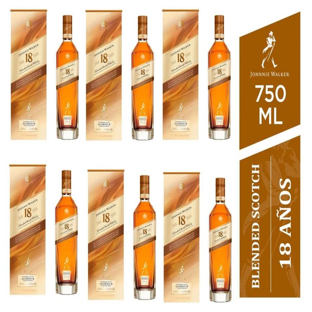 Whisky JOHNNIE WALKER 18 Años Botella 750ml - 6 UND