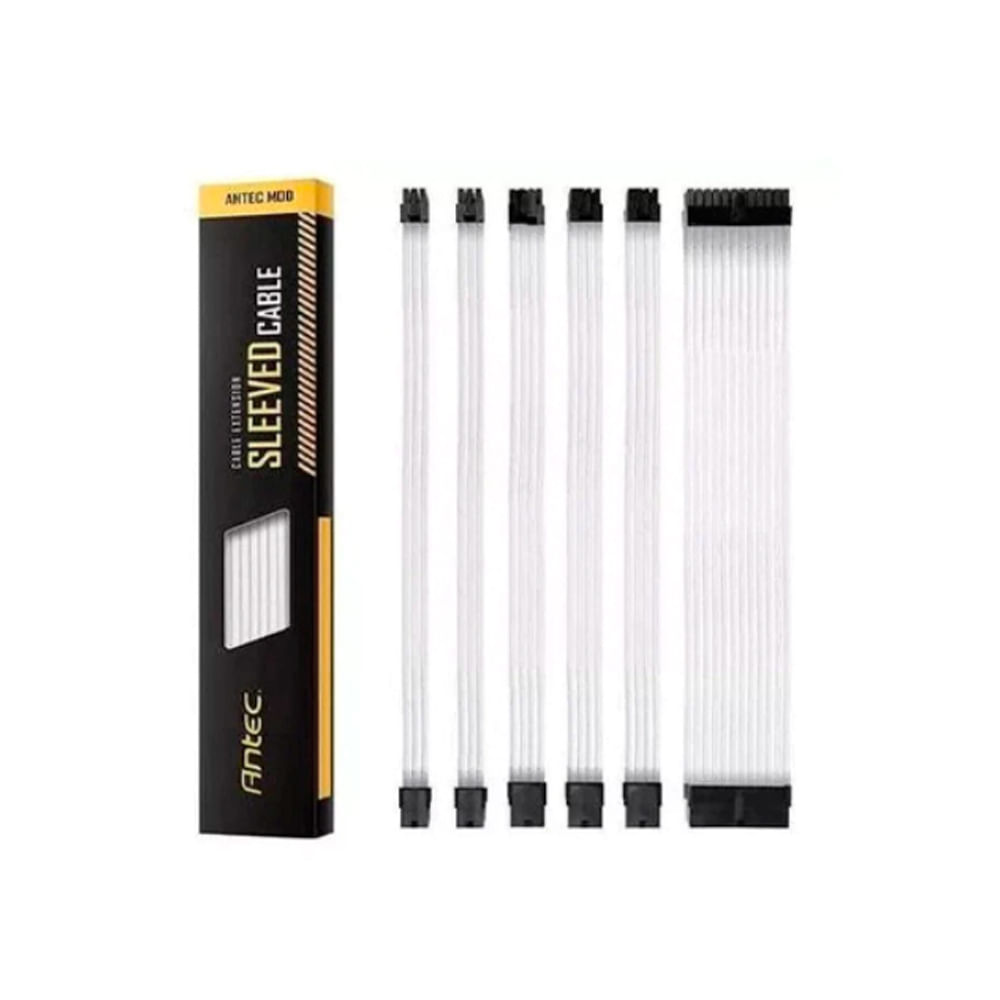 Kit de Extensión de Cable PSU Antec Blanco - Mejora la Conectividad y Organización de Tu PC
