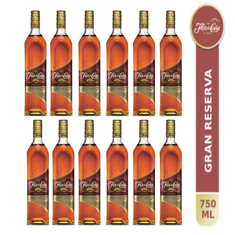 Ron Flor de Caña 7 años 750ml - 12 UND