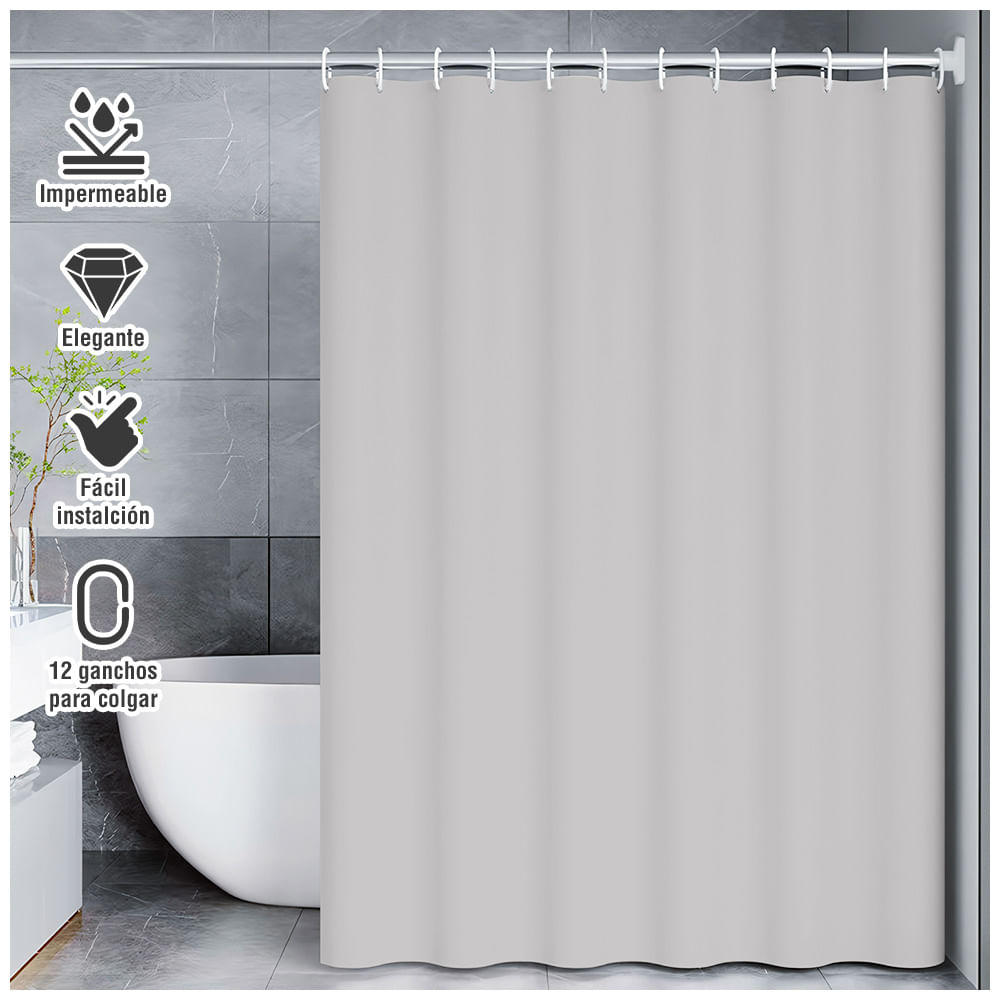 Cortina de Baño Moderna Impermeable Beige U11