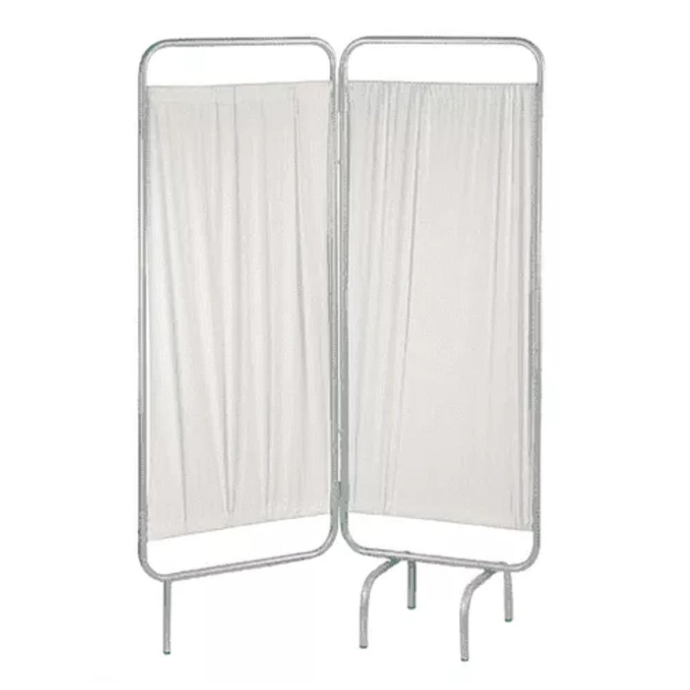Biombo Metálico de 2 Cuerpos con Tela Blanco