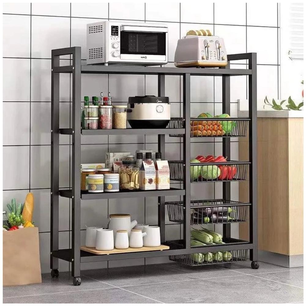 Estante Organizador de Cocina Multiusos de Metal con Ruedas 132x114x32cm