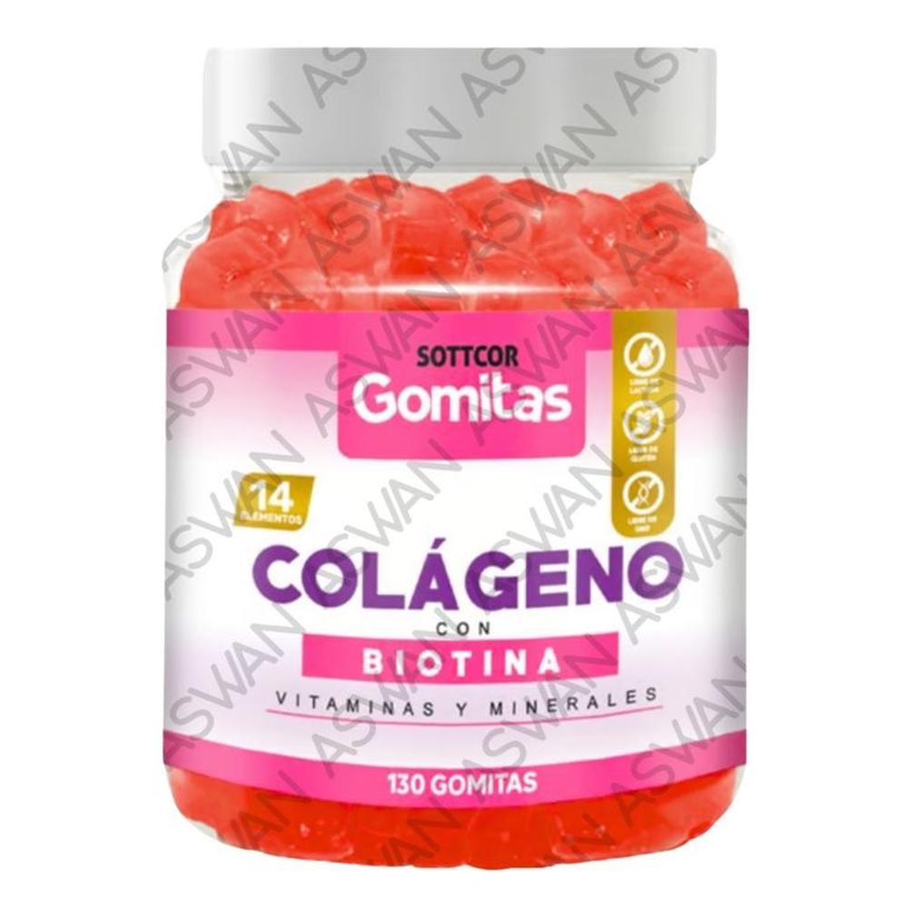 GOMITAS DE COLÁGENO Y BIOTINA PARA ADULTOS 130 UNIDADES SOTTCOR 100GR