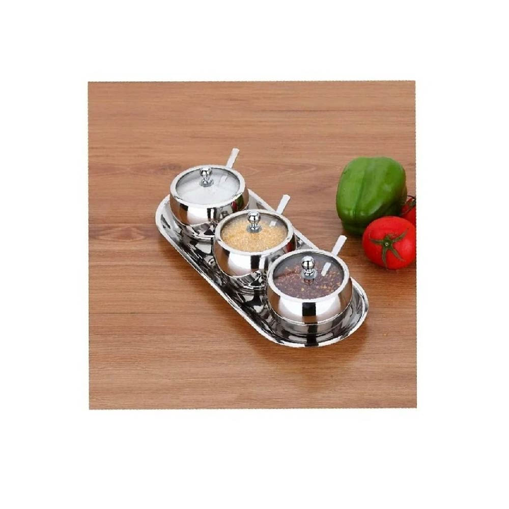 Azucarero De Acero Inoxidable Con Tapa Transpa. 200 gramos