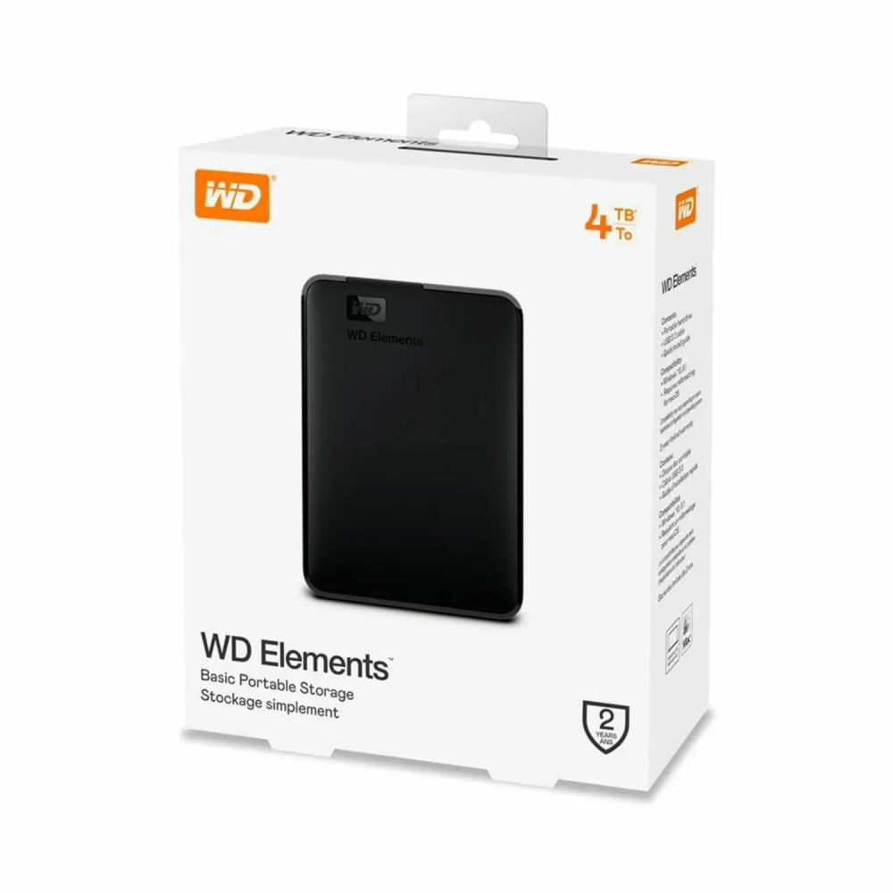 Disco duro externo WD Elements de 4 TB - Alta velocidad USB 3.0 - Ideal para almacenamiento en escr