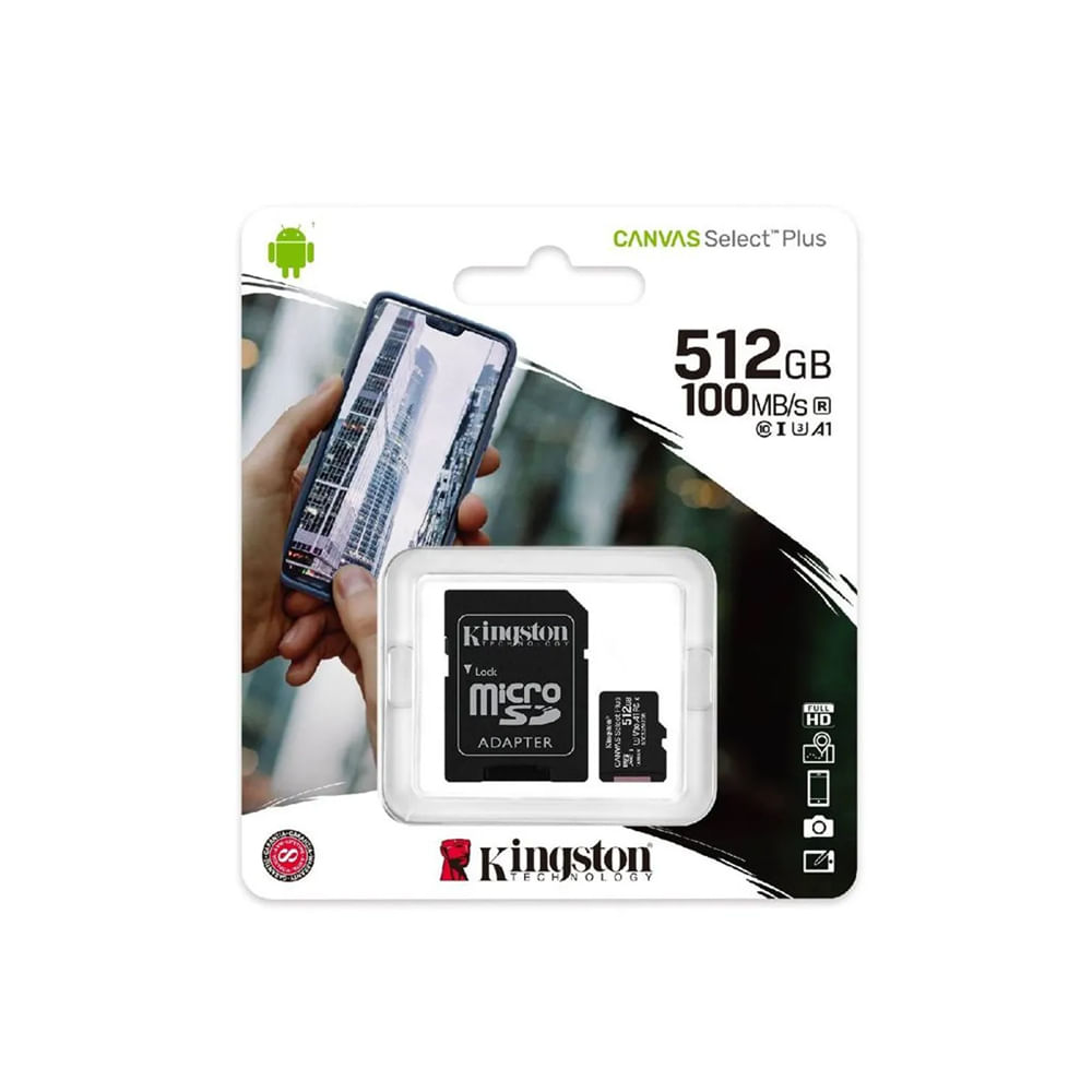 Memoria SDHC Kingston 512GB 150MB/s C10 - Almacenamiento Rápido y Eficiente para tus Dispositivos