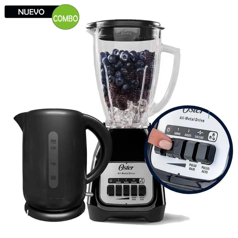 Combo Oster Licuadora BLSTKAG-BPB 2Vel +Hervidor BVSTKT3101