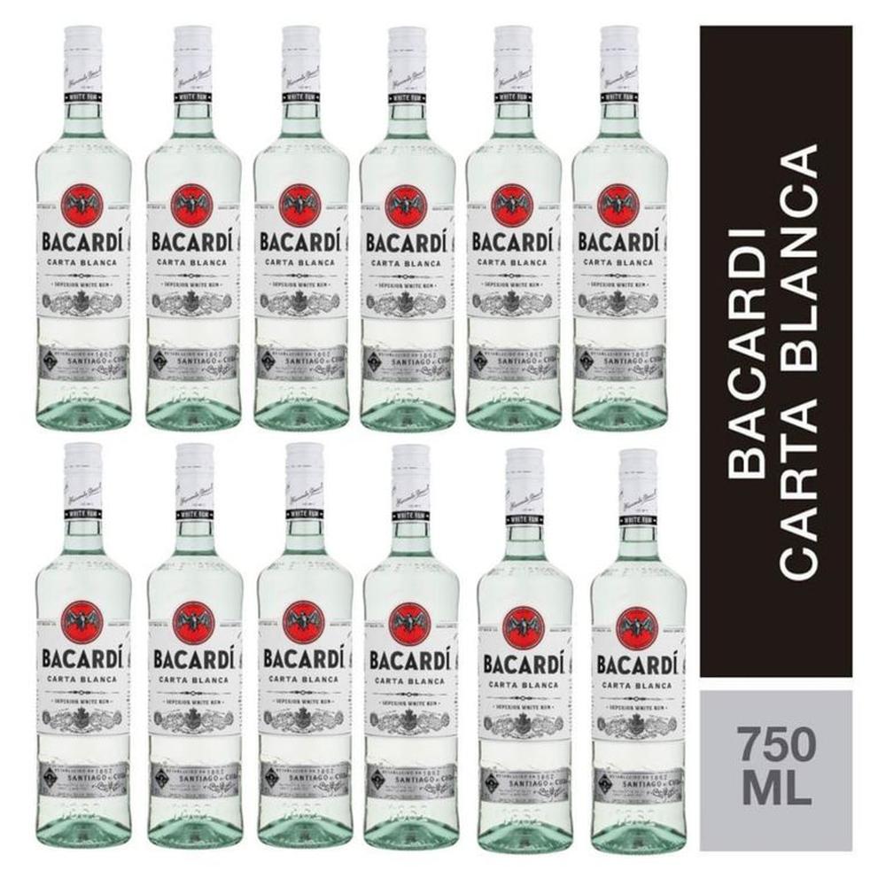 Ron Bacardí Carta Blanca 750ml - 12 UND