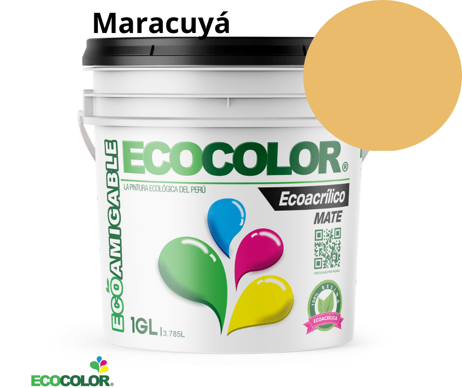 Pintura Ecológica ECOACRILICO MATE 1 Galón Maracuyá