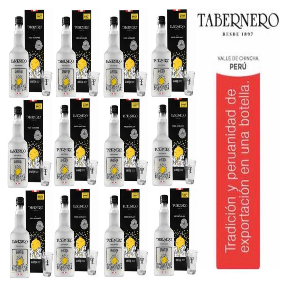 Pisco Tabernero La Botija Acholado 700ml + Shot - 12 UND