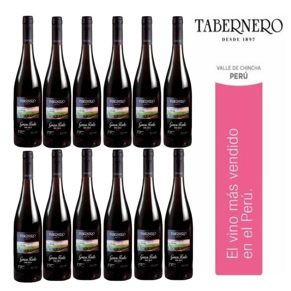 Vino Tabernero Gran Tinto Semi Seco 750ml - 12 UND