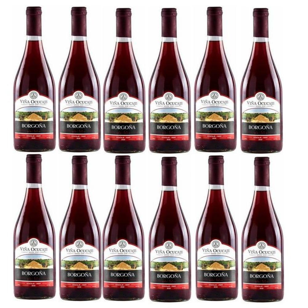 Vino Tinto OCUCAJE Borgoña Semi Seco 750ml - 12 UND