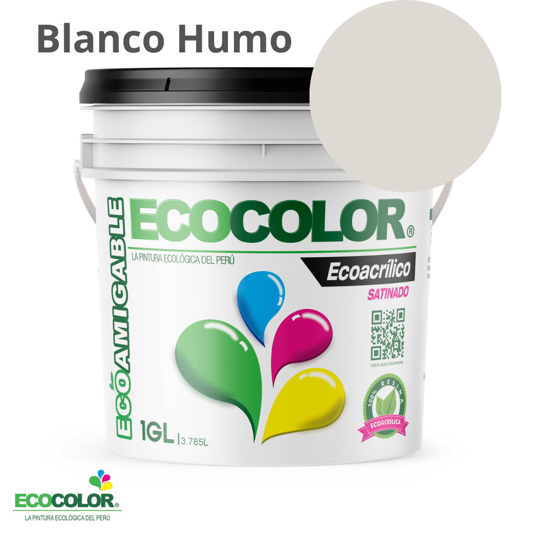 Pintura Ecológica ECOACRILICO SATINADO 1 Galón Blanco Humo