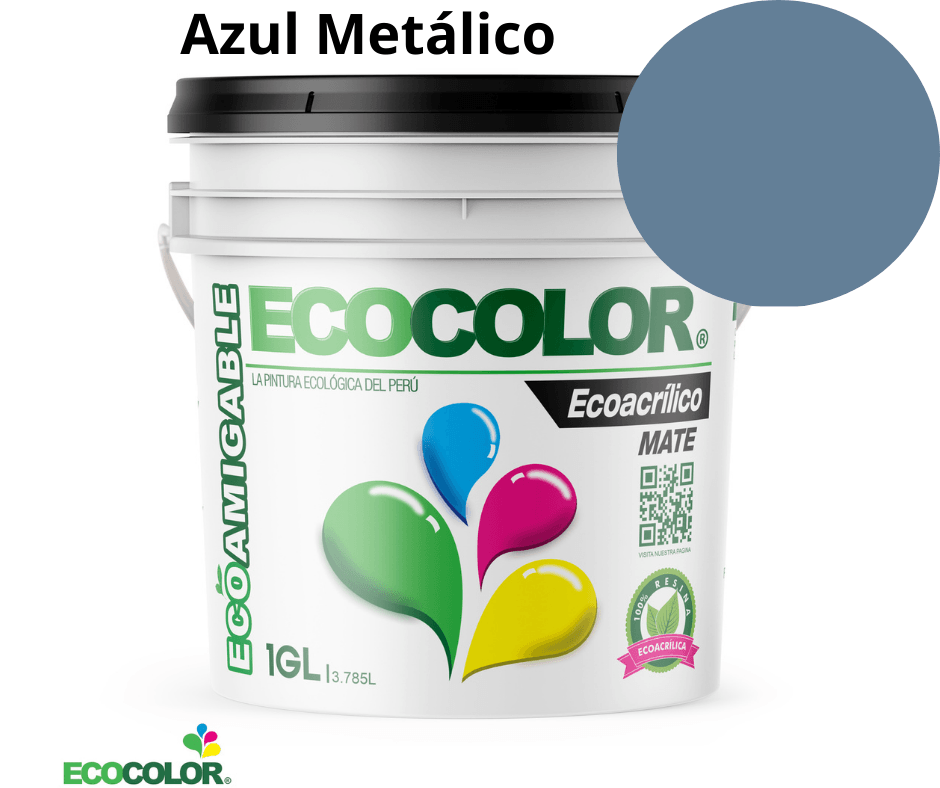 Pintura Ecológica ECOACRILICO MATE 1 Galón Azul Metálico