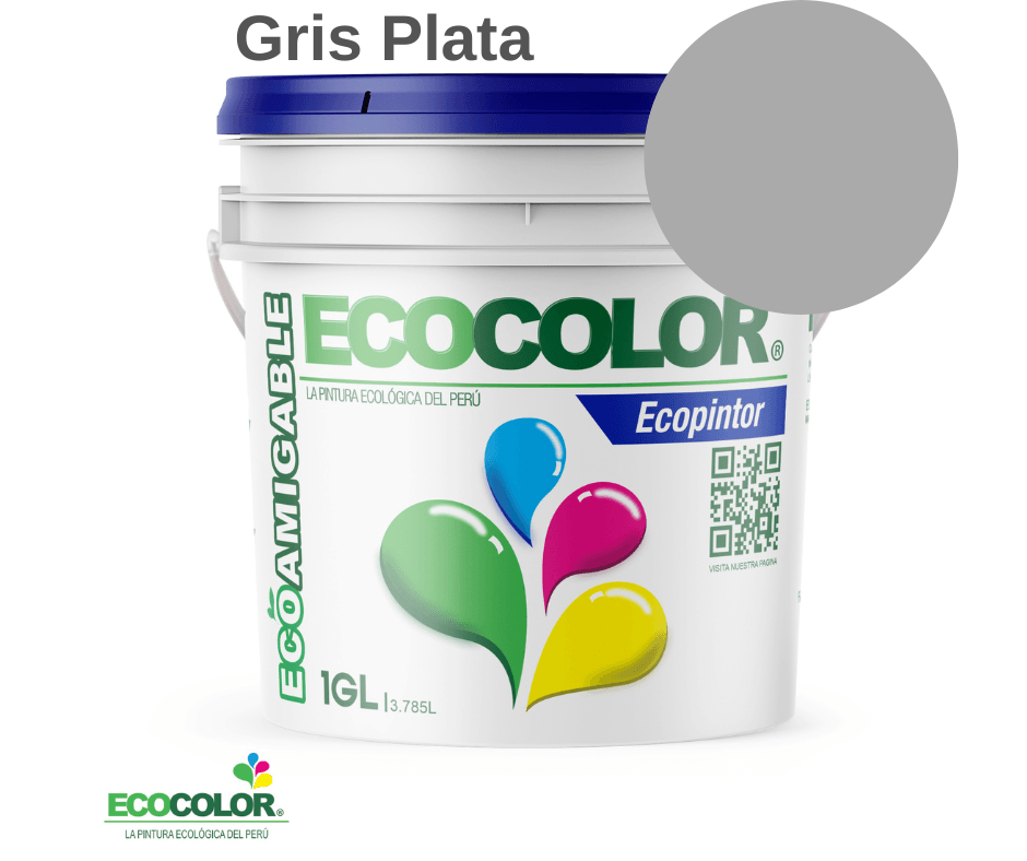 Pintura Ecológica ECOPINTOR 1 Galón Gris Plata