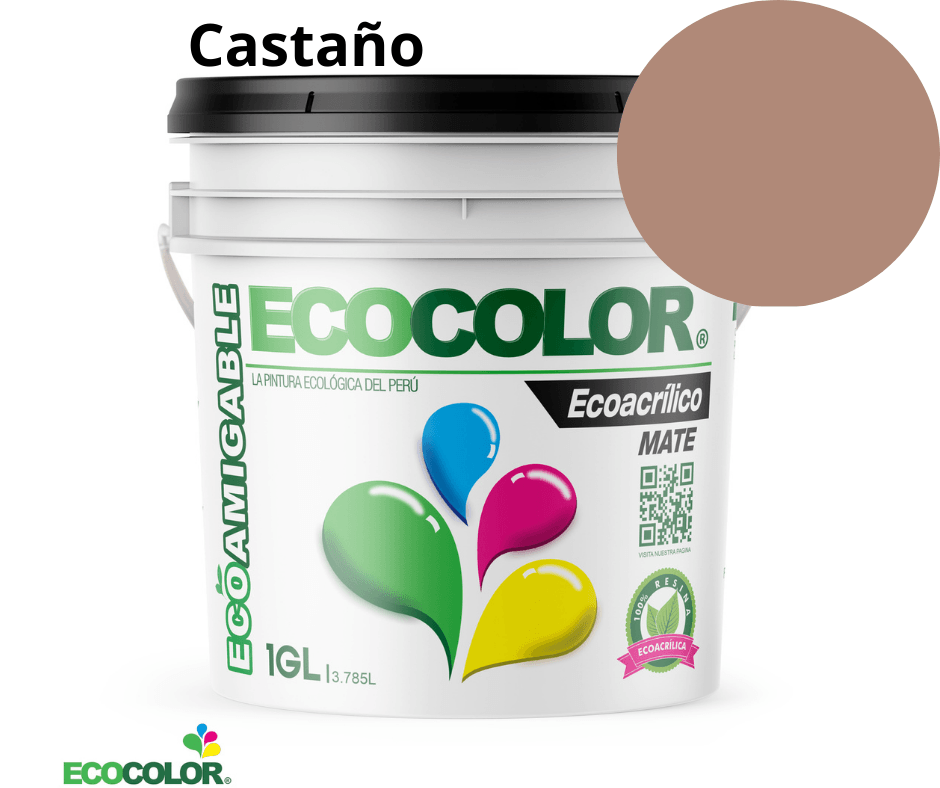 Pintura Ecológica ECOACRILICO MATE 1 Galón Castaño