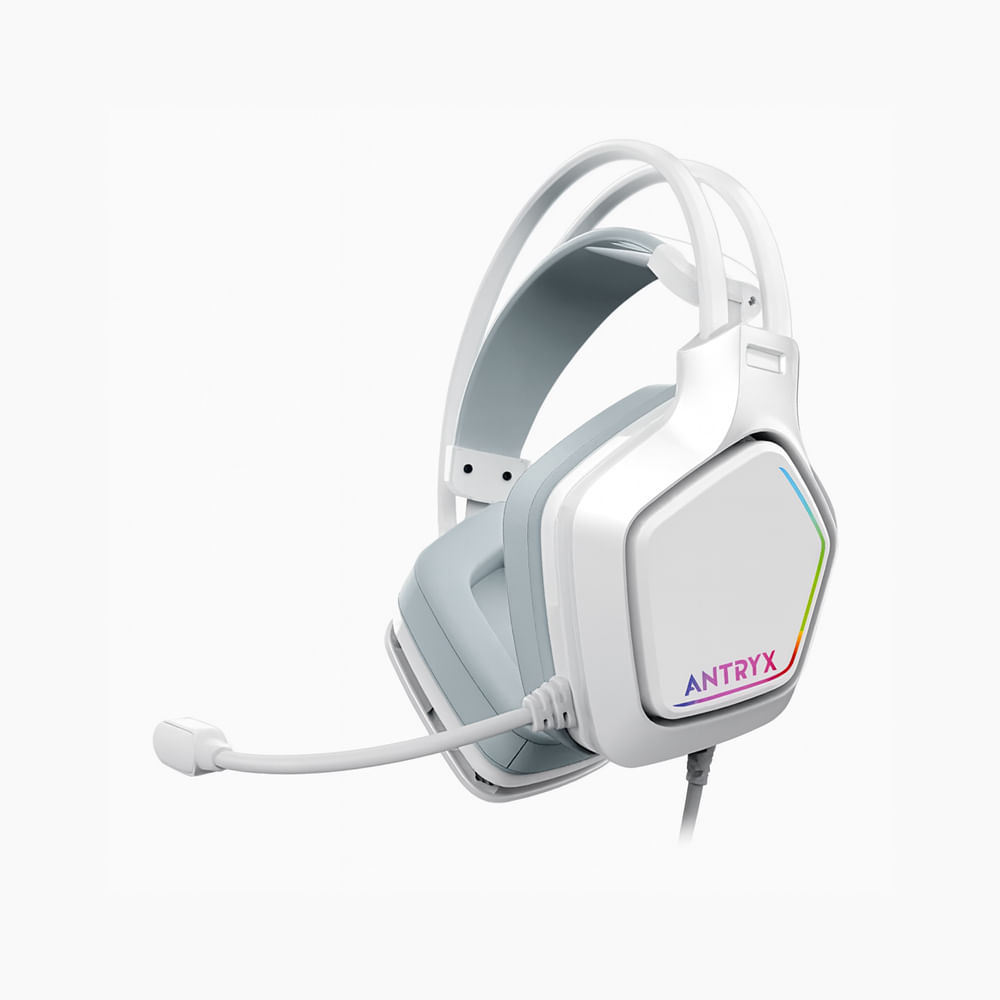 Auriculares gaming ANTRYX Enigma SE 7.1 con vibración y RGB, USB, color blanco - Sonido envolvente