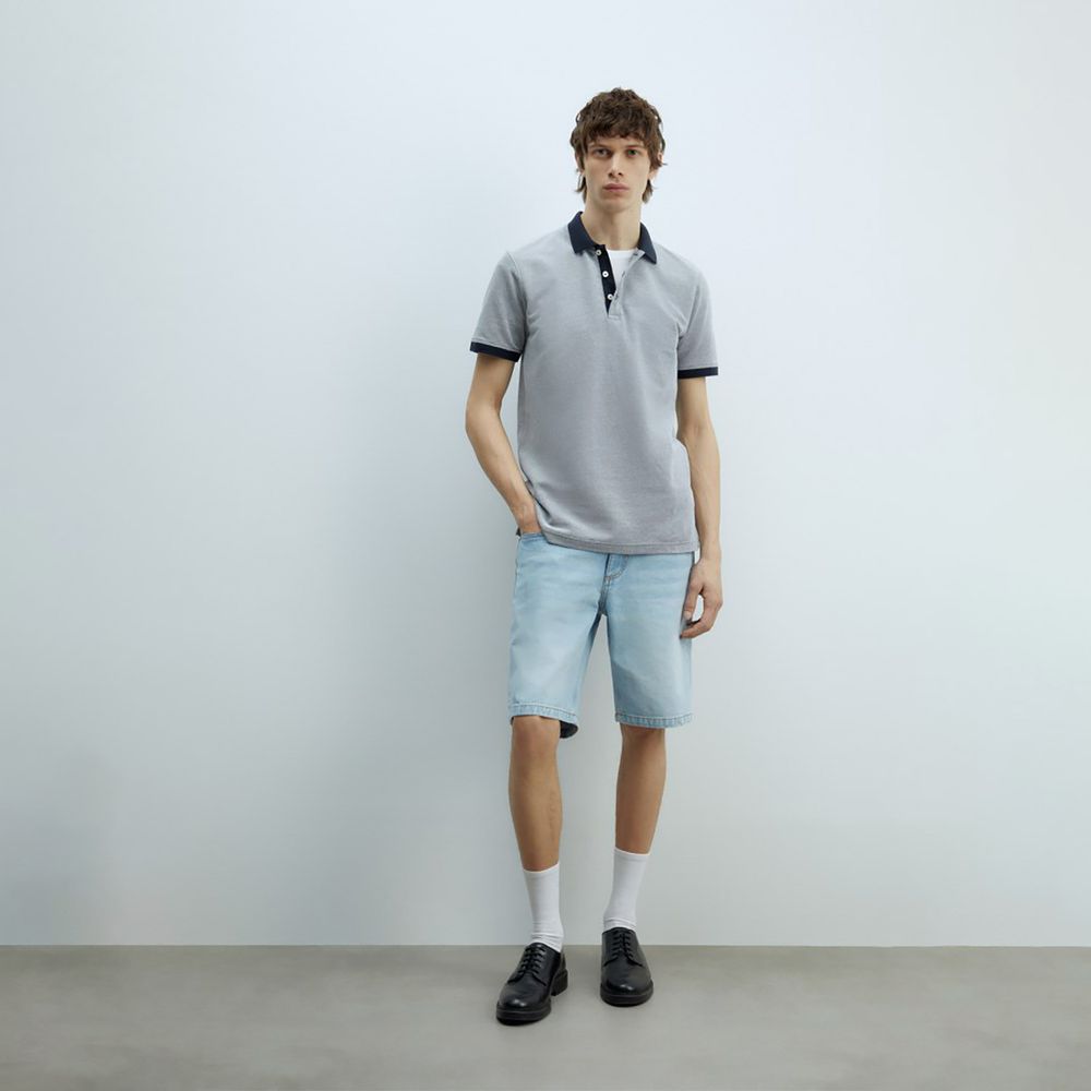 Polo Hombre Sfera Piqu Bicolor Azul Marino Oechsle Oechsle