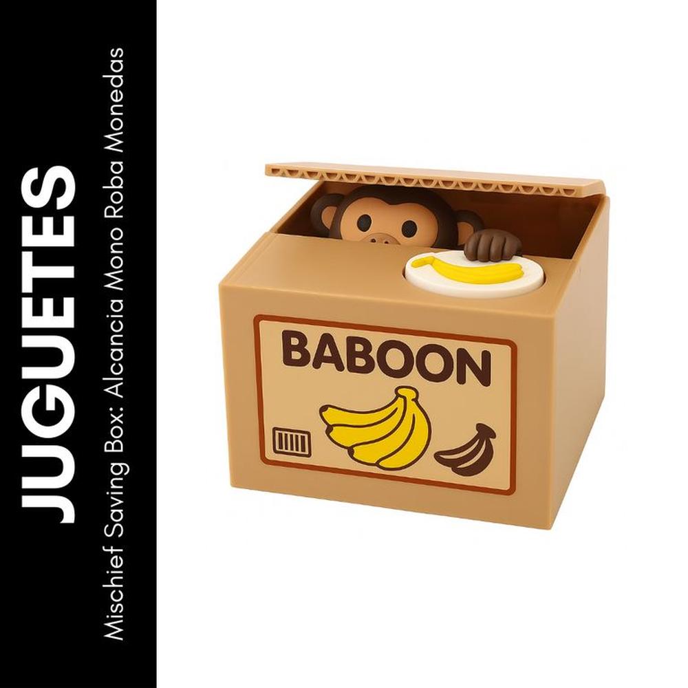Mischief Saving Box Alcancia Mono Roba Monedas Mischief Saving Box Alcancia Mono Roba Monedas