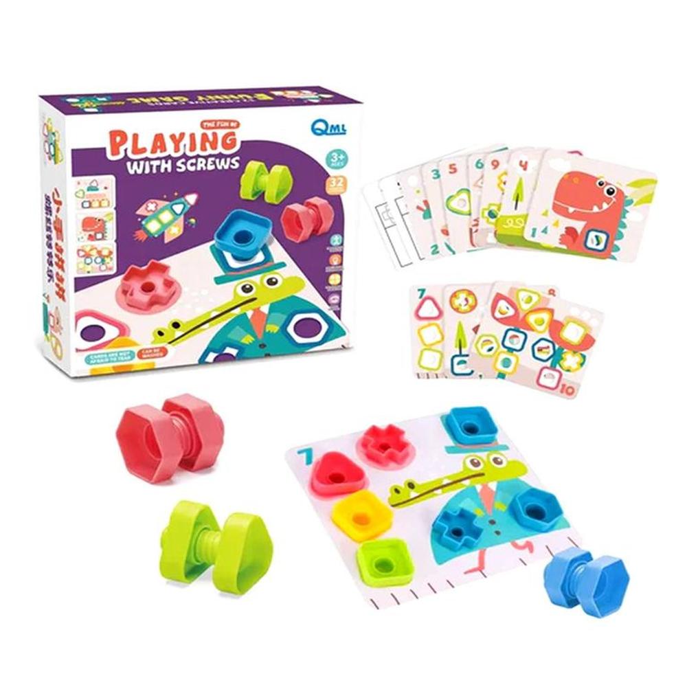 Juego de Actividades de Tuercas y Tornillos Multicolor Juego de Actividades de Tuercas y Tornillos Multicolor