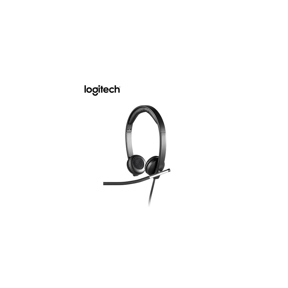 Audífonos Logitech H650E USB Stereo con micrófono, color negro, ideales para trabajo y conferencias