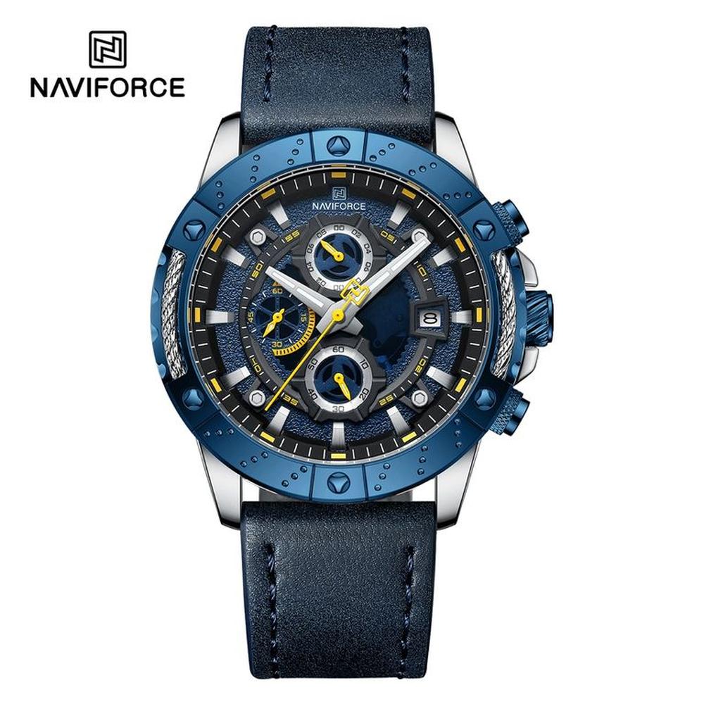 Reloj Naviforce NF8055 Azul Correa Cuero para Caballero
