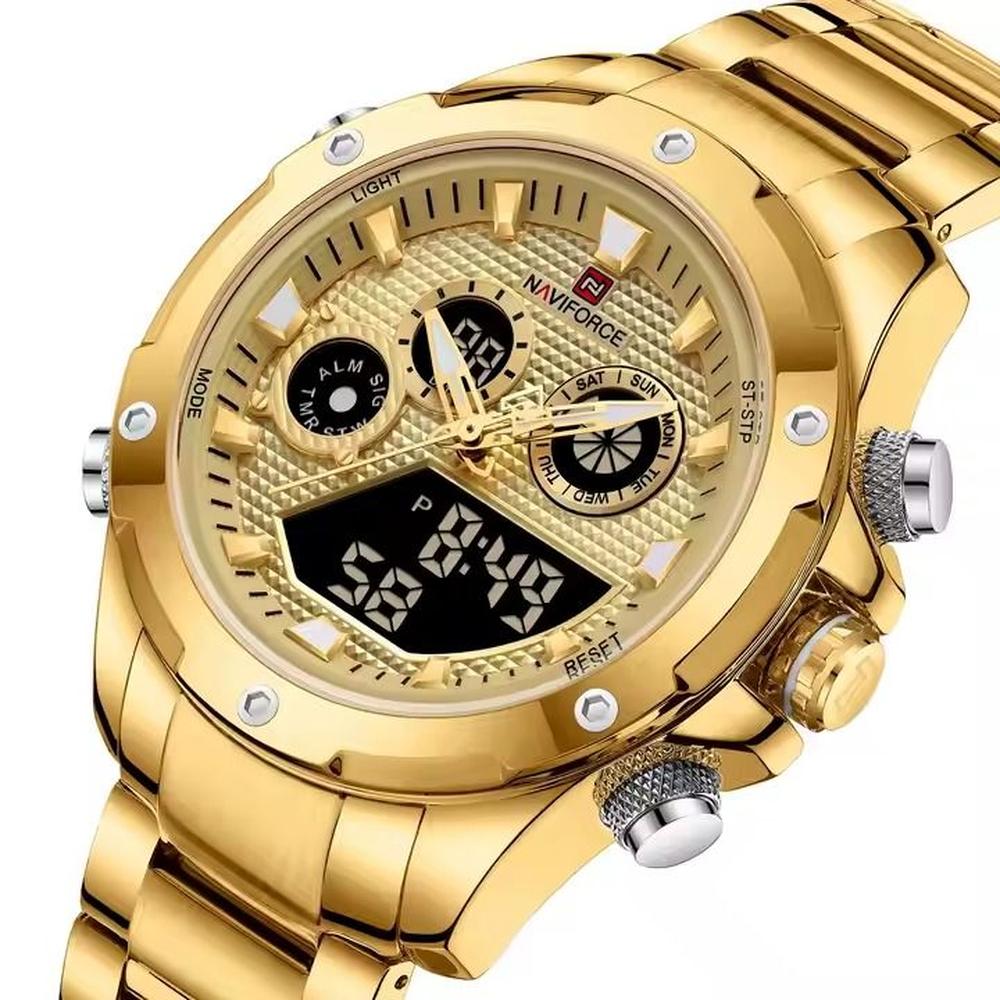 RELOJ PARA HOMBRE MARCA NAVIFORCE NF9217 GOLD