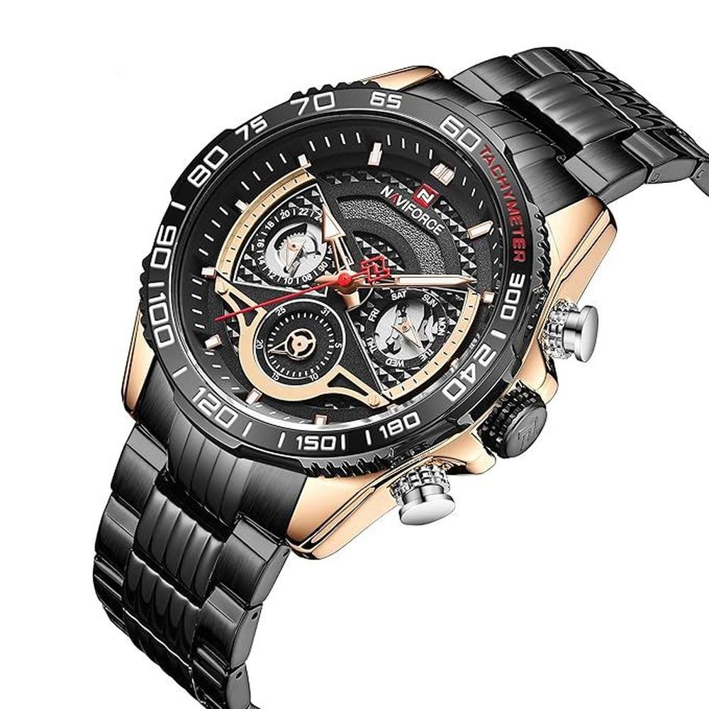 Reloj Naviforce NF9185 Negro de Correa Acero para Caballero