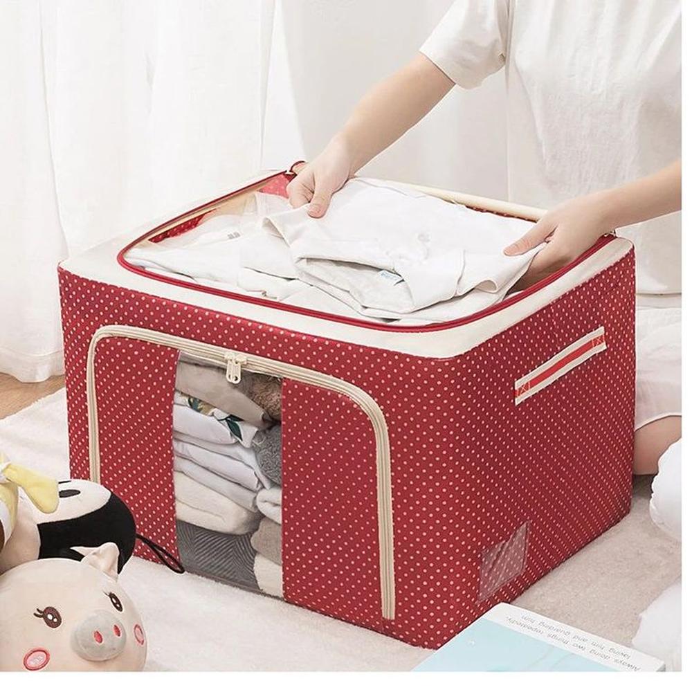 Caja de Almacenamiento Multifuncional Plegable 66 Litros - Rojo