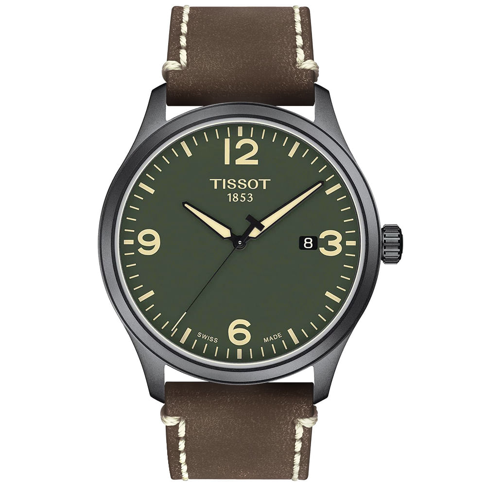 Reloj Tissot Gent XL T1164103609700 Suizo Cristal de Zafiro Acero Gunmetal Mate Dial Verde