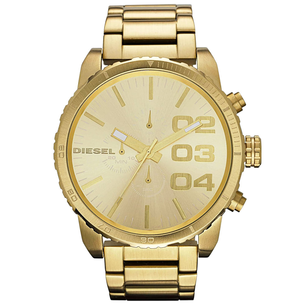 Reloj Diesel Double Down DZ4268 Cronómetro Acero Inoxidable Dorado