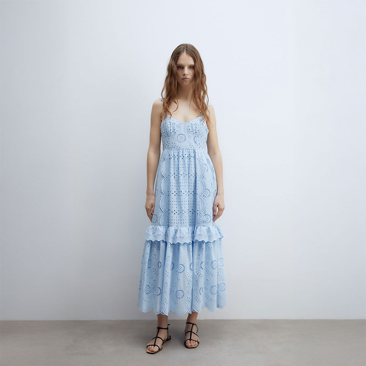 Vestido Mujer Sfera Schiffly Celeste