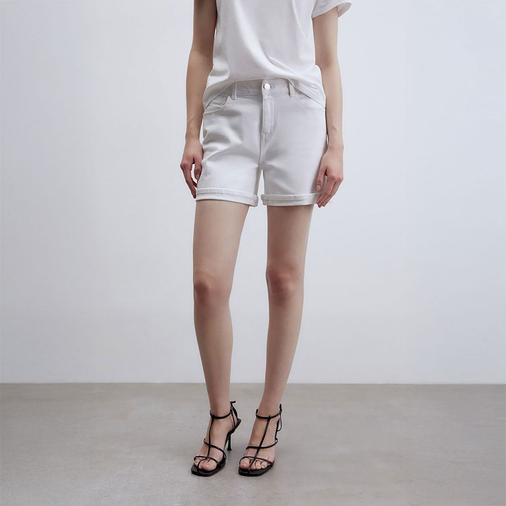 Jean Mujer Sfera Denim Bermuda Basic Blanco Oechsle