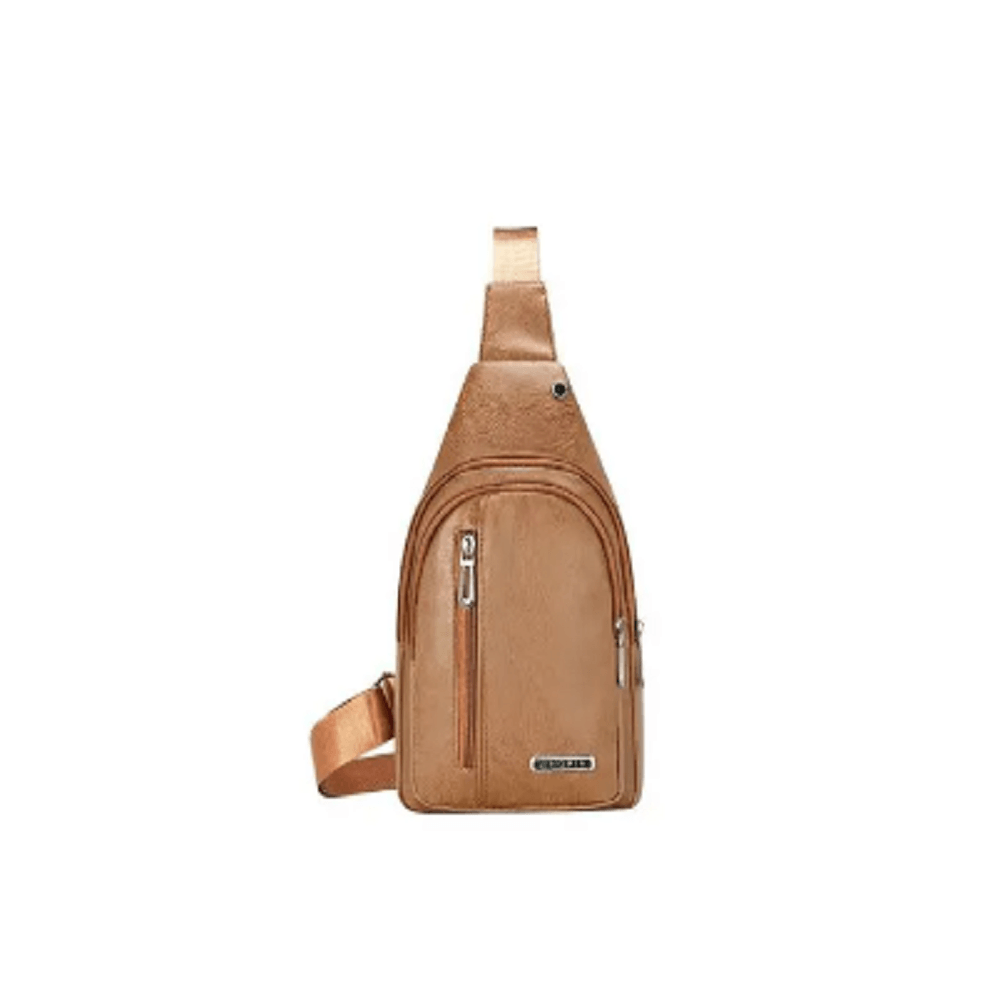 Morral Hombre Mochila Pechera Riñonera Cuero Sintético