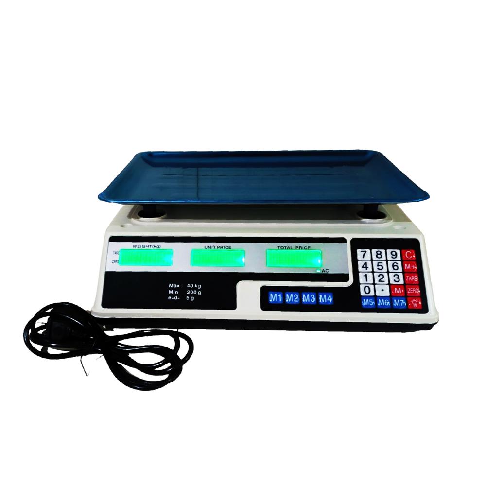 Balanza Bodeguera Dahongyng de 40 kg Doble Pantalla Blanco