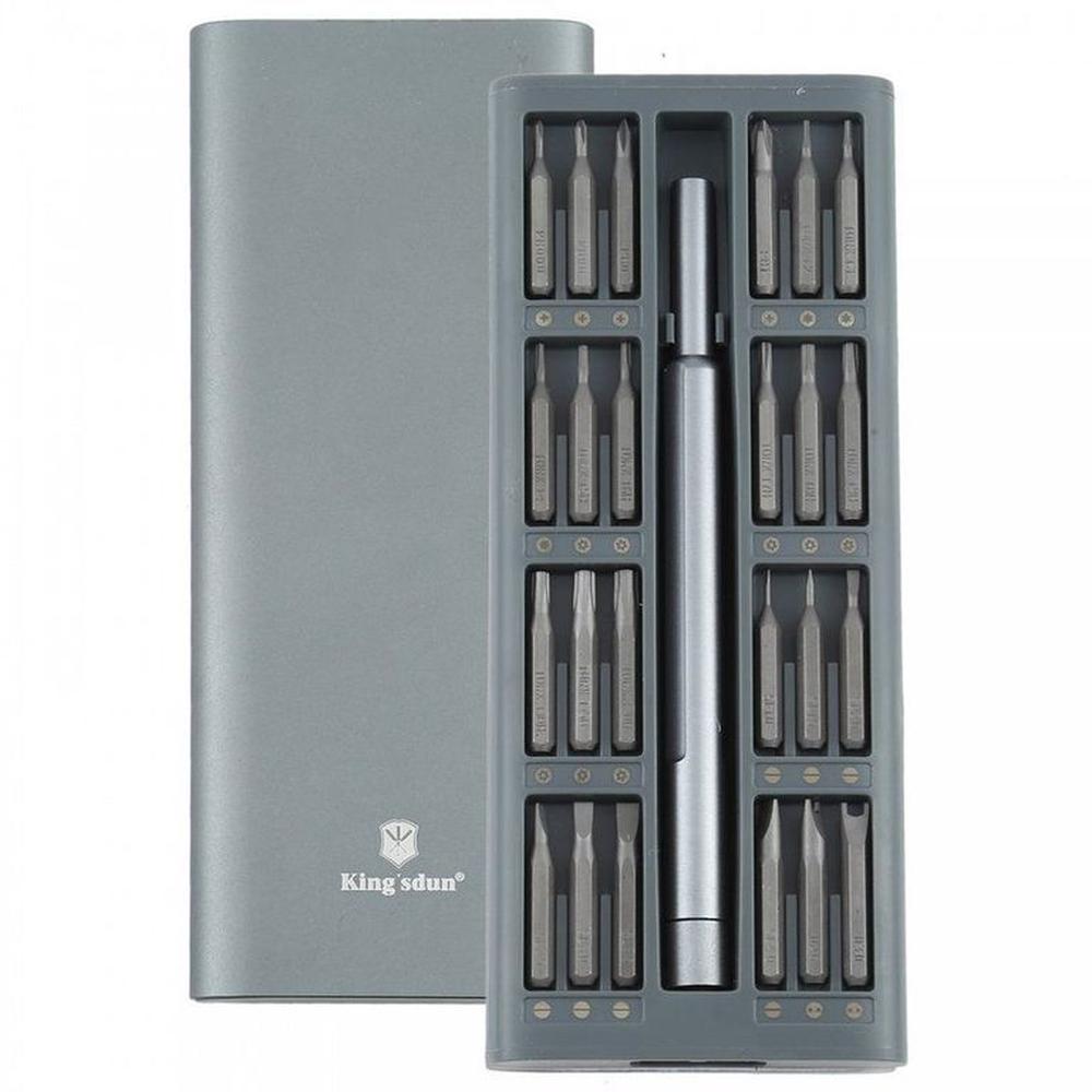 Destornillador Manual Acero Inox. Magnetico Kingsdun 48 puntas en 1