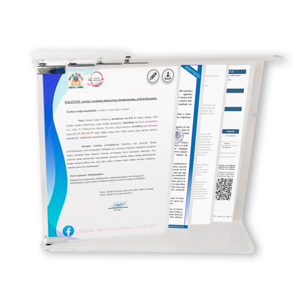 Porta Licencia en Acrílico 4 Bolsillos A4