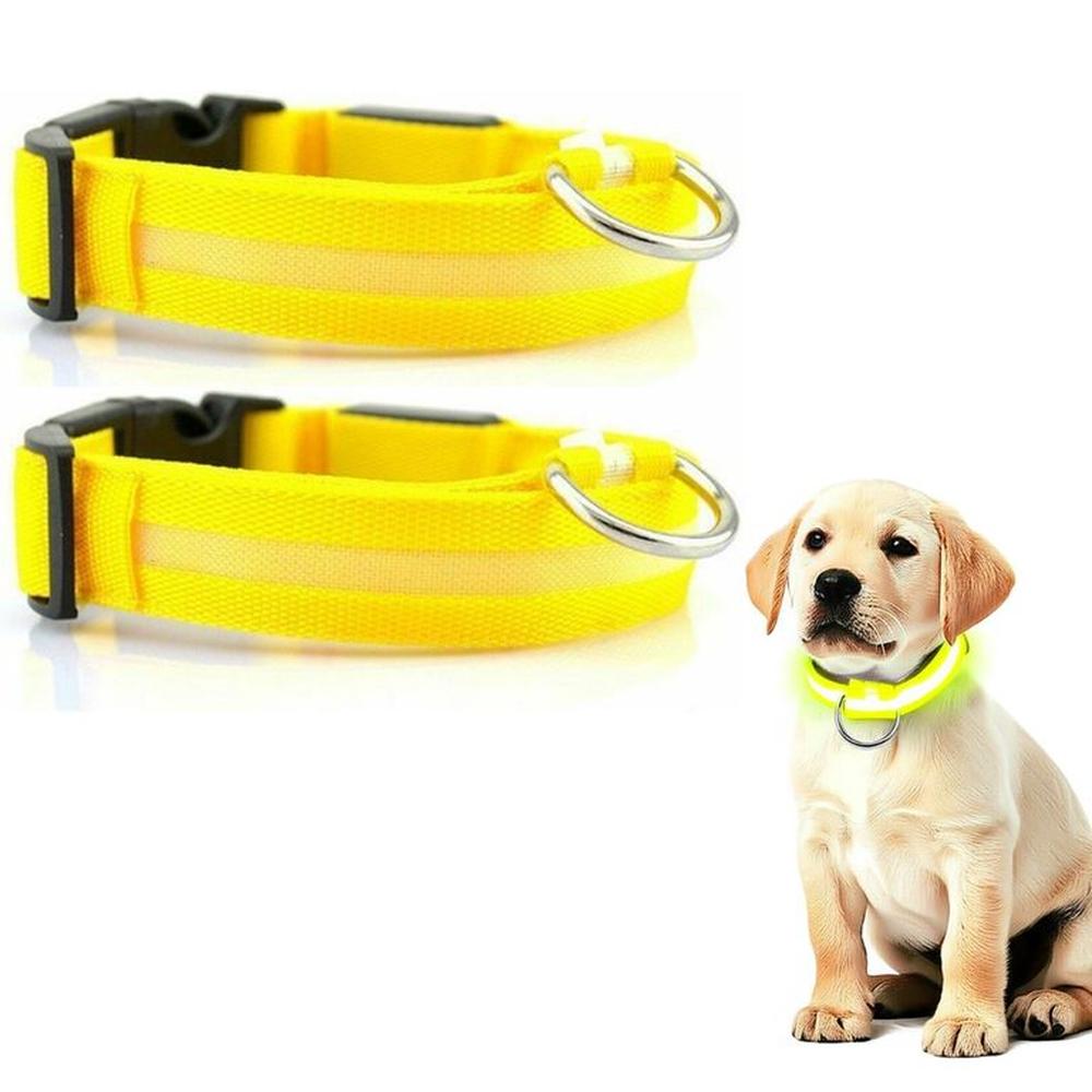 PACK X2 COLLAR LED PARA MASCOTA AMARILLO TALLA L PACK X2 COLLAR LED PARA MASCOTA AMARILLO TALLA L