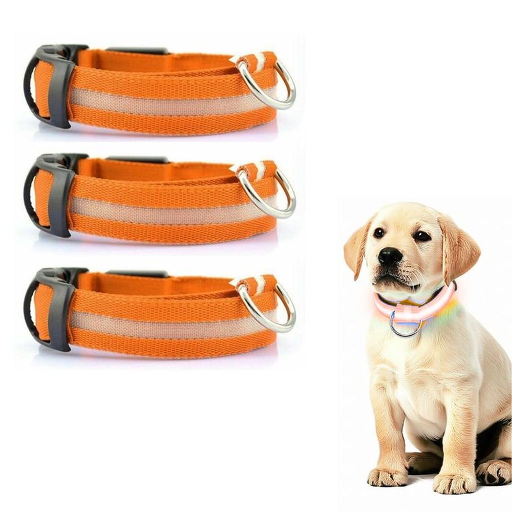PACK X3 COLLAR LED PARA MASCOTA NARANJA TALLA XS PACK X3 COLLAR LED PARA MASCOTA NARANJA TALLA XS