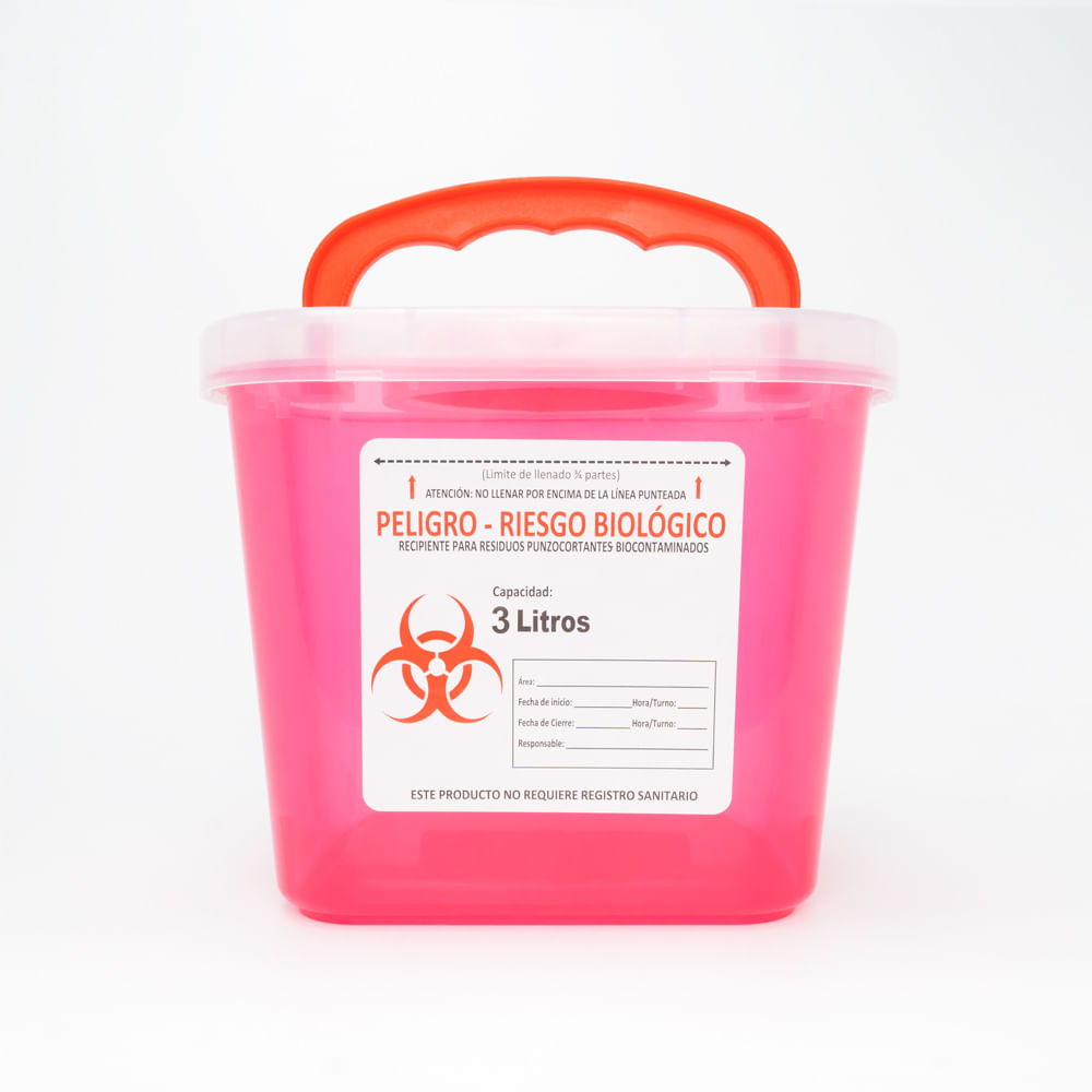 Contenedor de Bioseguridad de Plástico de 3 LITROS