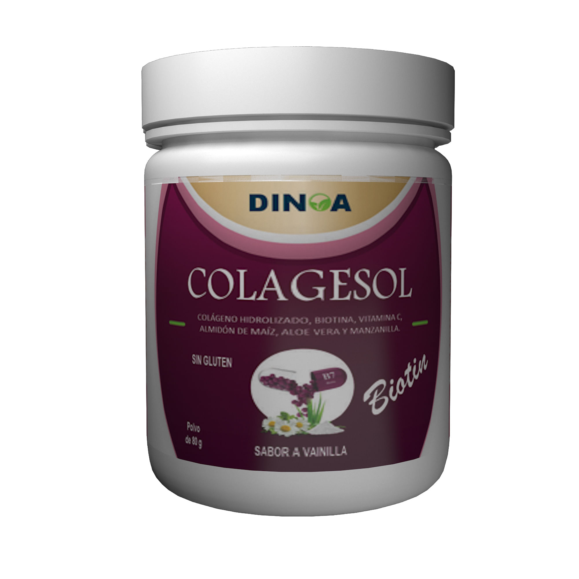 Colagesol Biotin(Colágeno Biotina) Dinoa Polvo 80gr