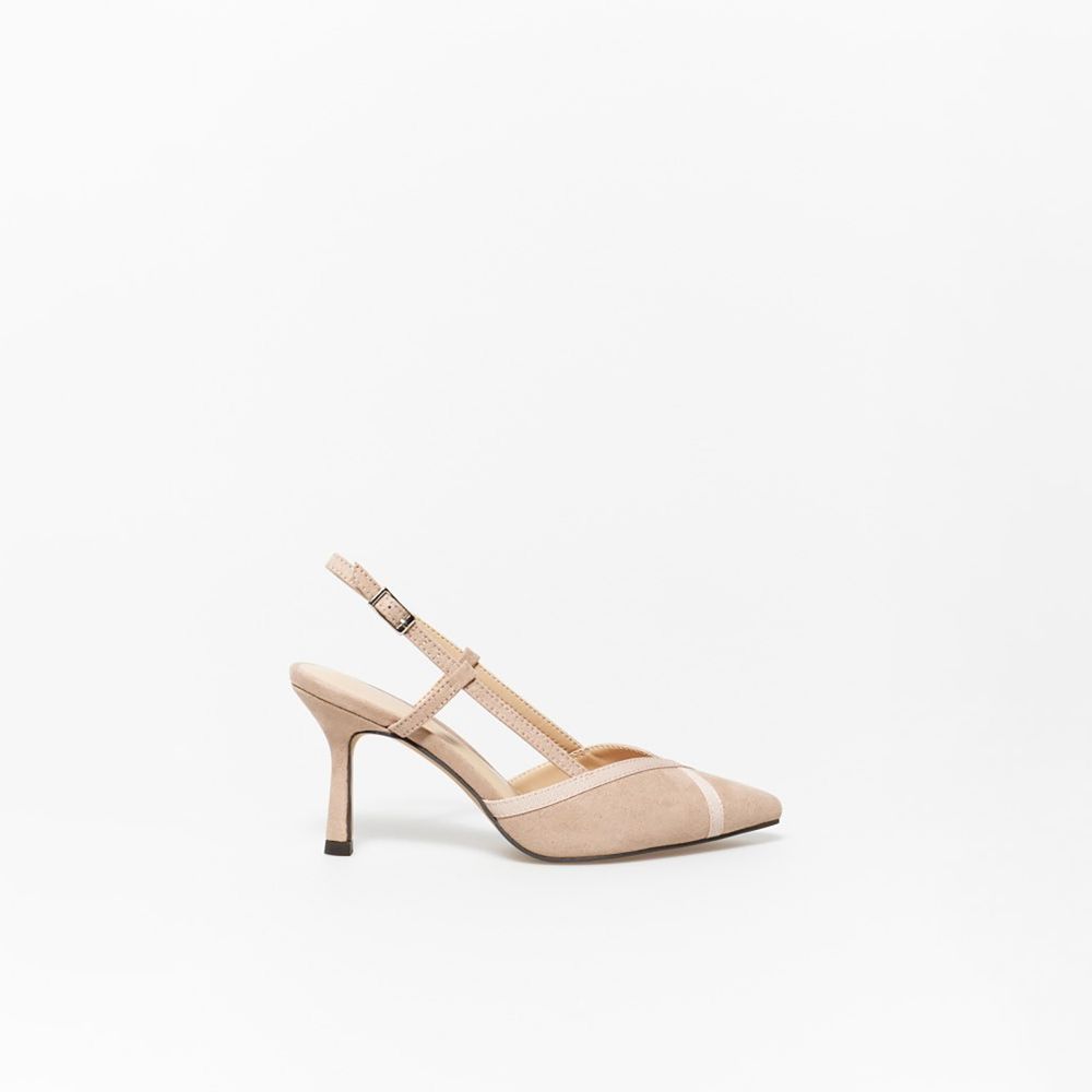 Zapatos De Vestir Mujer Sfera Stiletto Gross Abierto Beige